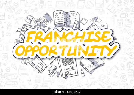Opportunités de franchise - Concept d'affaires. Banque D'Images