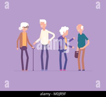 Réunion des retraités - une télévision moderne style design illustration isolé Illustration de Vecteur
