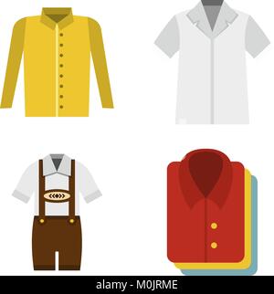 Shirt style Icon Set, Télévision Illustration de Vecteur