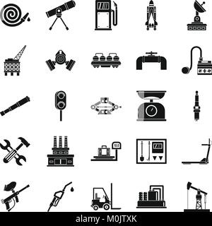 S'attaquer, le style simple icons set Illustration de Vecteur