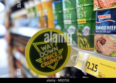 Prix de l'alimentation réduit Supermarché UK Banque D'Images