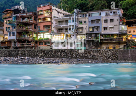 Avis de Wulai Hot spring village à Taiwan Banque D'Images