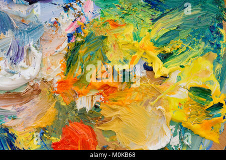 Les peintures à l'huile d'artistes multi colored close up semi abstract Banque D'Images