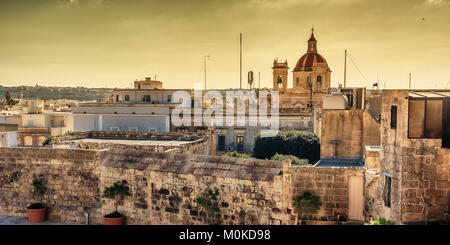 Victoria, l'île de Gozo, Malte : Vue aérienne de la Cittadella Banque D'Images