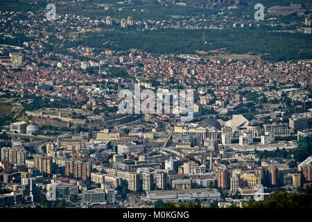 Vue panoramique du Mont Vodno de Skopje, Macédoine Banque D'Images