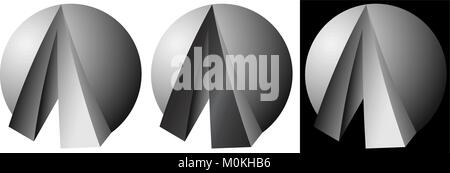 L'abstraction minimaliste de la balle et de triangles de logo d'entreprise conception Illustration de Vecteur