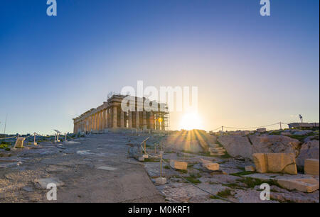 Temple du Parthénon sur l'Acropole à Athènes, Grèce Banque D'Images
