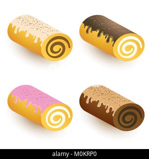 Sweet roll. Les icônes en couleur, image vectorielle Illustration de Vecteur