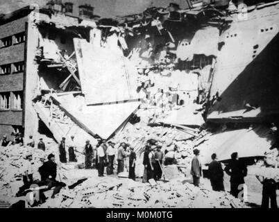 Les dégâts de raid aérien en Pologne, WW2 Banque D'Images
