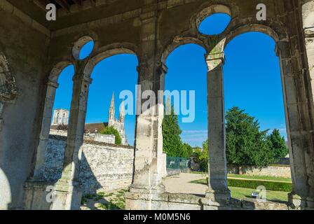 La France, Aisne, Laon, la ville haute, Saint-Martin de Laon abbaye fondée au xiie siècle Banque D'Images