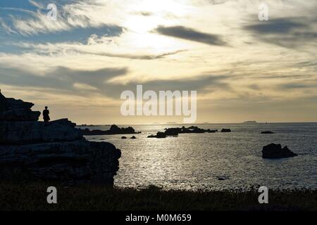 France,Cotes d'Armor,Côte d'Ajoncs,Plougrescant,Pors Scaff cove,site du Gouffre Banque D'Images