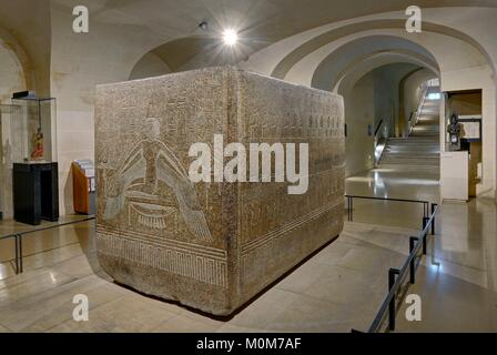 France,Paris,région inscrite au Patrimoine Mondial de l'UNESCO, le musée du Louvre, département des antiquités égyptiennes, le sarcophage fort de Ramsès III Banque D'Images