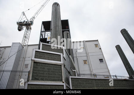 Londres, Royaume-Uni. 22 janvier, 2018. Un détail d'un modèle de Battersea Power Station. La semaine dernière, il a été signalé que le Grade II-énumérés Battersea Power Station serait vendu à fonds souverain malaisien Permodalan Nasional Berhad (PNB) et de la Caisse de prévoyance des employés de la Malaisie de 1,6 milliards € dans l'une des plus importantes transactions de propriété. Credit : Mark Kerrison/Alamy Live News Banque D'Images