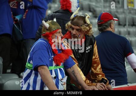 (C) LAURENT / LAIRYS LEMOUSTICPRODUCTION / MAXPPP - à Zagreb le 22-01-2018 - CHAMPIONNAT D'EUROPE (MATCH DE POULE) EQUIPE DE SERBIE CONTRE L'EQUIPE DE FRANCE - Français Banque D'Images