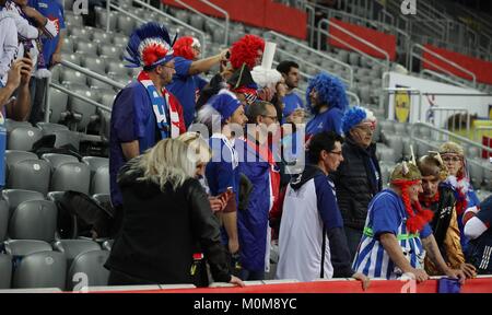 (C) LAURENT / LAIRYS LEMOUSTICPRODUCTION / MAXPPP - à Zagreb le 22-01-2018 - CHAMPIONNAT D'EUROPE (MATCH DE POULE) EQUIPE DE SERBIE CONTRE L'EQUIPE DE FRANCE - Français Banque D'Images