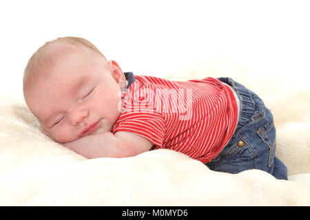 Contrôler sur baby boy sleeping Banque D'Images