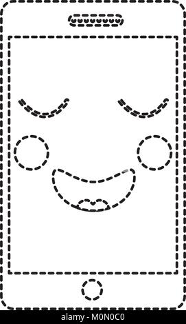 Image téléphone cellulaire heureux icône kawaii Illustration de Vecteur