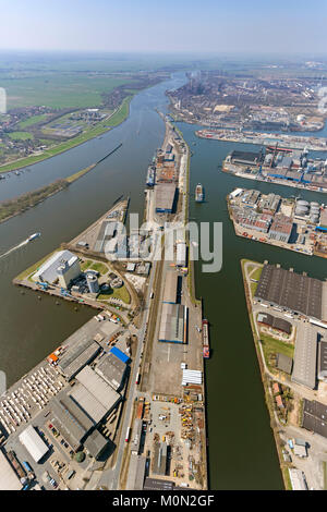 Weser de Brême, les ports, le port de la Weser, vue aérienne, photos aériennes de Bremen, Bremen, Allemagne, Europe, vue aérienne, les oiseaux-lunettes de vue, vue aérienne, l'AERI Banque D'Images