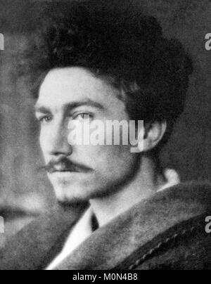 Ezra Pound. Portrait du poète américain Ezra Weston Loomis Pound (1885-1972) par Alvin Langdon Coburn, 1913. Banque D'Images