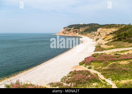 Jiuzhangya Scenery Spot plage dans l'île de Changdao, situé près de Yantai, Shandong, Chine Banque D'Images