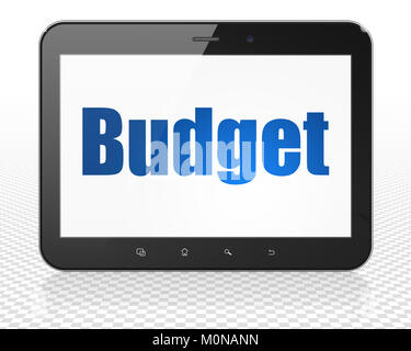 Devises : Tablet PC Ordinateur avec affichage sur le budget Banque D'Images