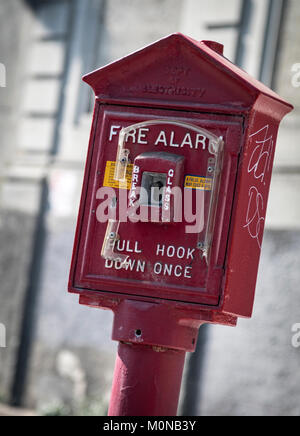 Vintage d'alarme incendie à San Francisco, Californie Banque D'Images