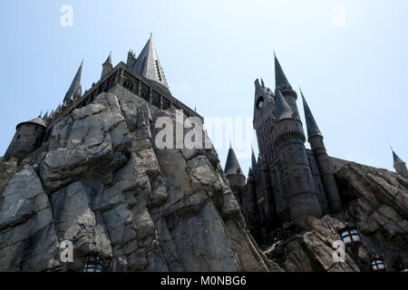 Orlando, USA - 30 mai 2017 : Le Château de Poudlard au monde magique de Harry Potter dans l'île d'aventure de Universal Studios Orlando. Banque D'Images