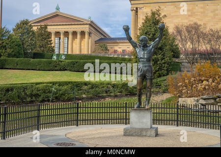 Le Rocky Statue, Musée d'Art de Philadelphie Philadelphie, PA USA Banque D'Images