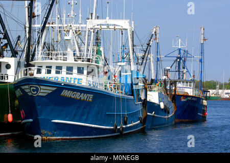 Bateaux de pêche commerciale au docks à New Bedford, Massachusetts, USA Banque D'Images