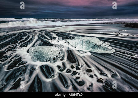 Plage du diamant, de l'Islande Banque D'Images