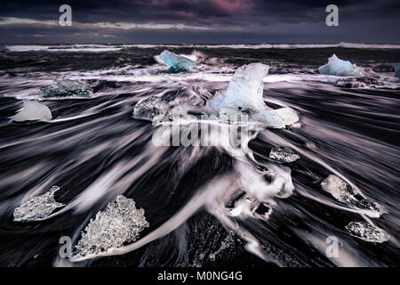 Plage du diamant, de l'Islande Banque D'Images