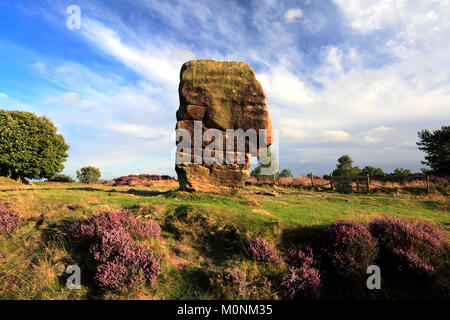 La pierre de Liège, Stanton Moor, parc national de Peak District, Derbyshire, Angleterre, RU Banque D'Images