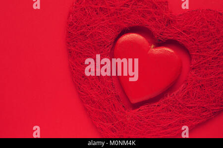 Forme de coeur rouge, conceptuel Valentines Day arrière-plan avec l'emplacement pour un texte Banque D'Images