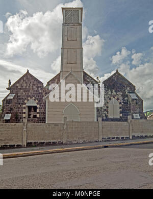 Basseterre, St Kitts, Caraïbes, Antilles, Église, Banque D'Images