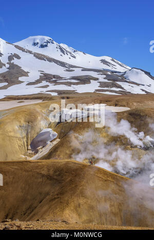 La zone thermique Hveradalir,Kerlingarfjöll,Suðurland,l'Islande Banque D'Images