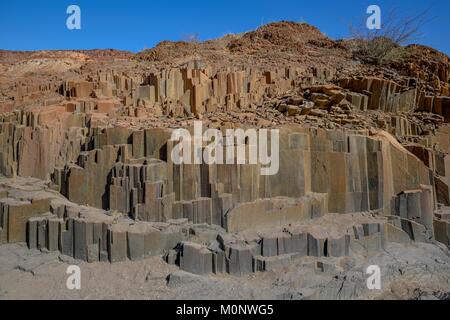 Les colonnes de basalte,tuyaux d'orgue fait de basalte,près de Twyfelfontein,région de Kunene, Namibie Banque D'Images