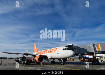 ,EasyJet Airbus A319-111,l'aéroport de Munich, Haute-Bavière, Allemagne Banque D'Images