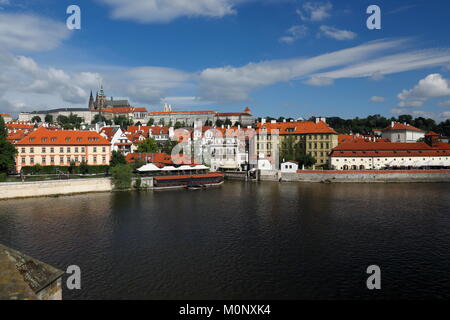 Vue du château de Prague et cathédrale Saint-Guy de Prague, République tchèque, Banque D'Images