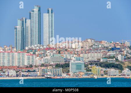 La Corée du Sud,Sud,province,Gyeongsang Busan Haeundae district,Haeundae Beach Banque D'Images