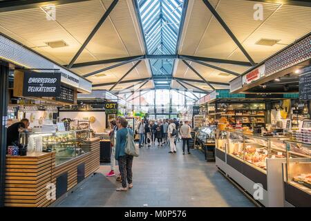 Le Danemark, Copenhague,Nouvelle-Zélande,Torvehallerne marché couvert, inauguré en 2011 Banque D'Images