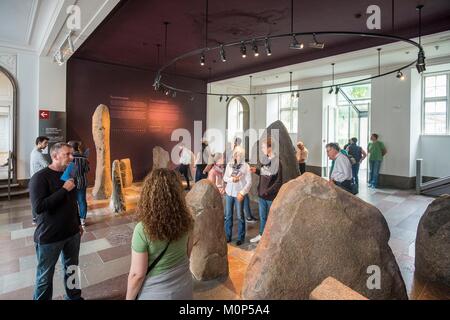 Le Danemark, Copenhague,Nouvelle-Zélande,quartier Tivoli,Musée National (Nayionalmuseet,) Tirsted pierres runiques du Danemark Banque D'Images