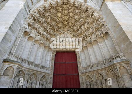 Yonne Auxerre,France,la cathédrale,Saint Etienne,façade ouest,portail central Banque D'Images