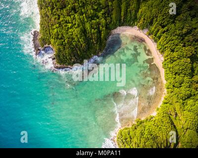 France,Caraïbes Petites Antilles, la Guadeloupe, Grande-Terre,,Le Gosier,vue aérienne sur la plage de l'Anse à Jacques (vue aérienne) Banque D'Images