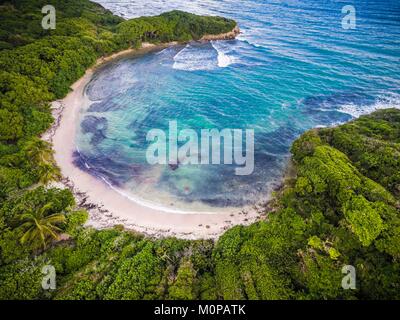 France,Caraïbes Petites Antilles, la Guadeloupe, Grande-Terre,,Le Gosier,vue aérienne sur la plage de l'Anse à Jacques (vue aérienne) Banque D'Images