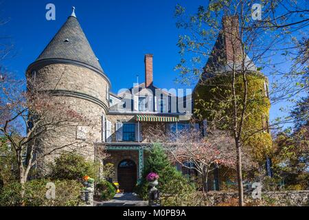 United States,New York,Delaware Water Gap National Recreation Area,Milford,Grey Towers,accueil de Gifford Pinchot,premier forestier en chef de l'USA Banque D'Images