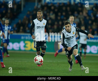 Vitoria, Espagne. 24 Jan, 2018. (14) Jose Luis Gaya en Espagne durant la Copa del Rey match de football 2017-2018 entre Alaves et Valence C.F, à Mendizorroza stadium, à Vitoria, dans le nord de l'Espagne, mercredi, Janvier, 24, 2018. Más Información Gtres Crédit : Comuniación sur ligne, S.L./Alamy Live News Banque D'Images