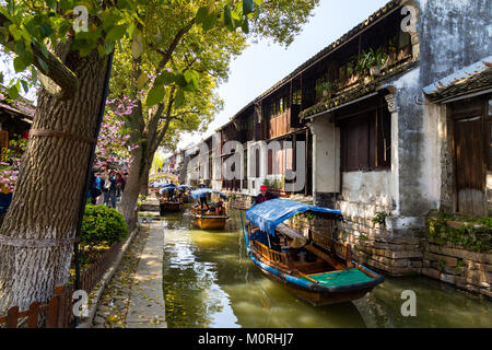Avril 2017 - Zhouzhuang, Chine - Zhouzhuang est l'un des plus célèbres villages de l'eau Banque D'Images