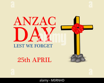 Illustration de l'arrière-plan du jour d'Anzac. Anzac Day est une journée nationale de commémoration en Australie et en Nouvelle-Zélande Banque D'Images