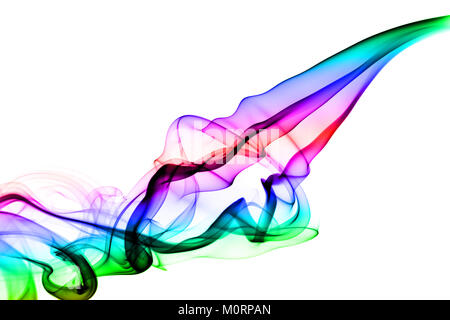 Abstract colorful swirls fumée sur le fond blanc Banque D'Images