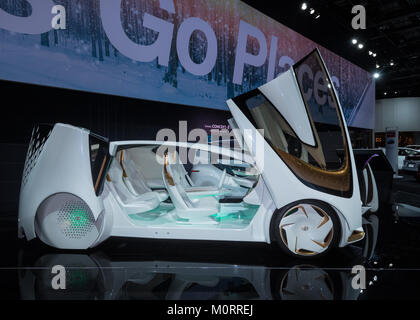 DETROIT, MI/USA - 15 janvier 2018 : Un concept Toyota-i car à l'occasion du North American International Auto Show (NAIAS). Banque D'Images